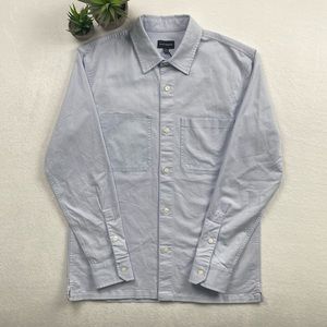 Club Monaco Utility Double Chest Pocket LS Button Up Workshirt (Gray/Blue) *NWT*